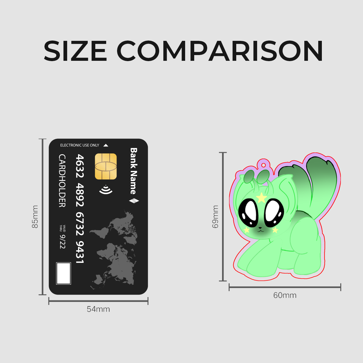 Gnarpi Alien Cat Acrylic Keychain || Glorpi Gnarpi Alien Cat Acrylic Keychain