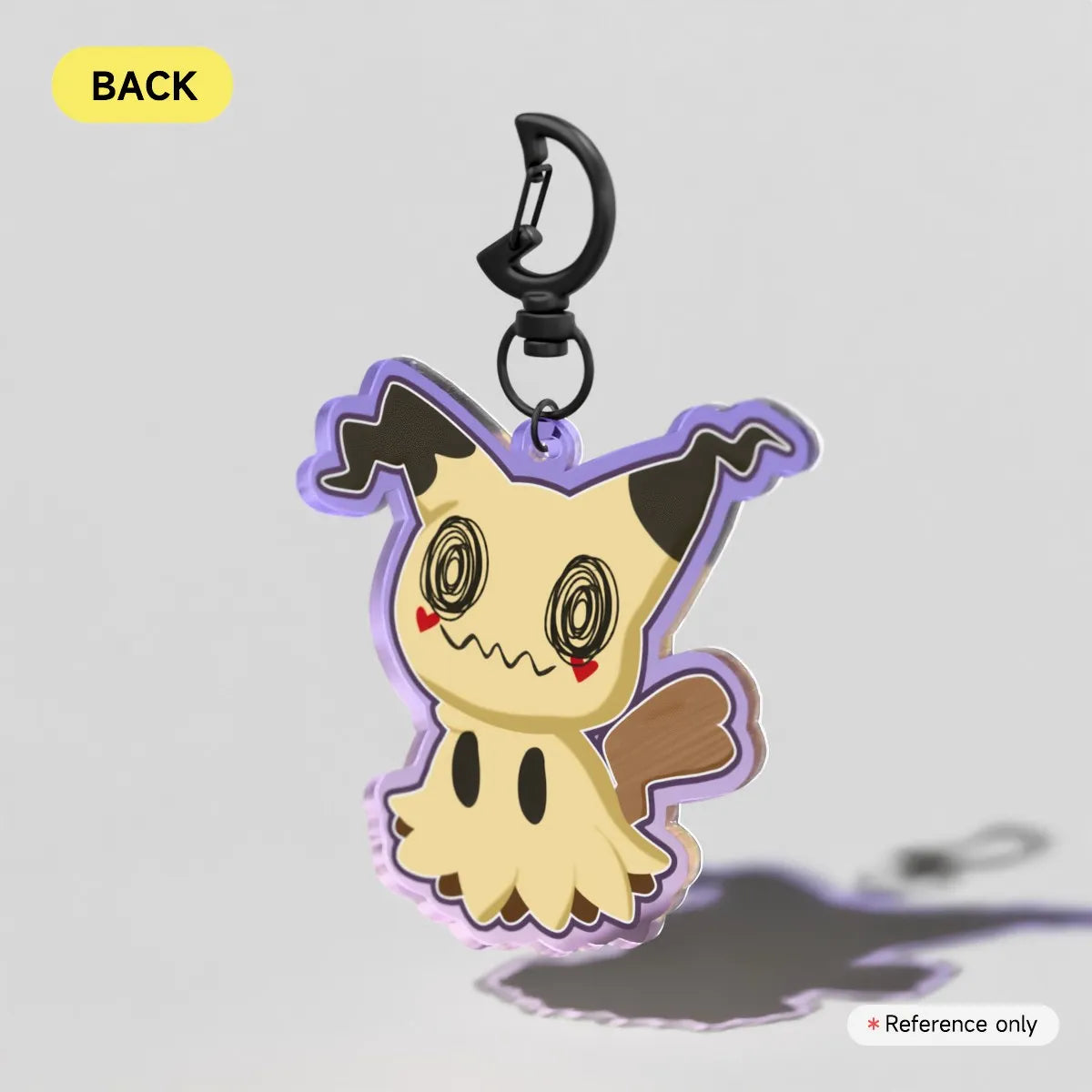 Chibi Female Mimikyu || Puppet Pokemon Inspired Colored Edge Acrylic Keychains