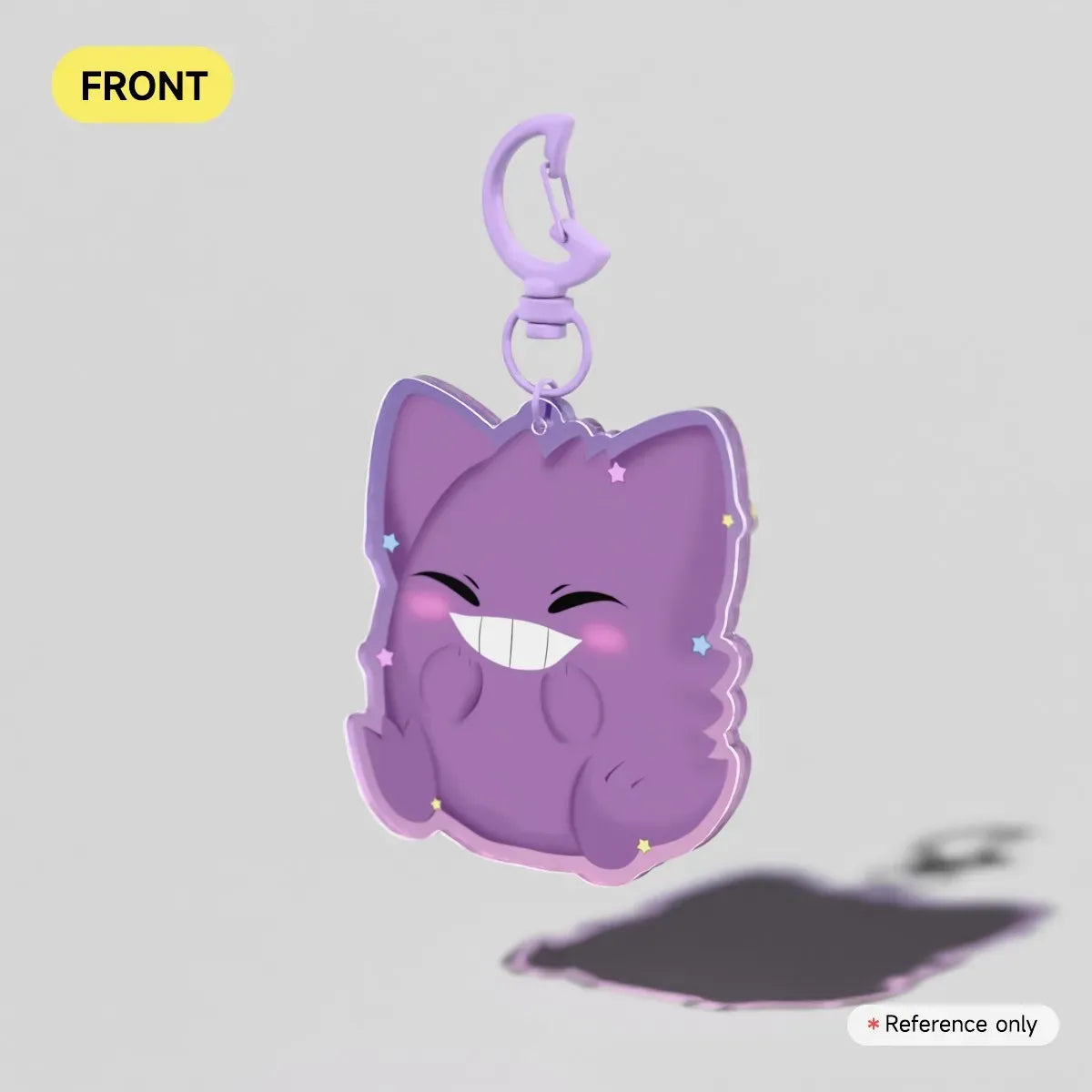 Chibi Gengar with Stars || Ghost/Shadow Pokemon Colored Edge Acrylic Keychains
