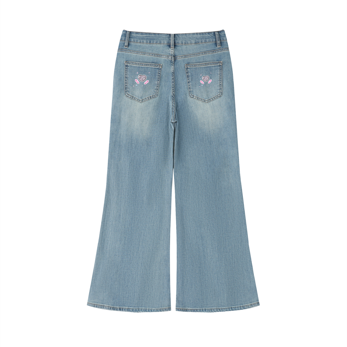 Momento Mori Women's Vintage Wash Flared Leg Jeans
