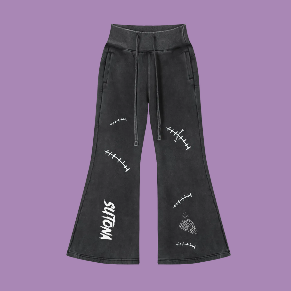 Momento Mori Vintage Washed Flared Fleece Pants