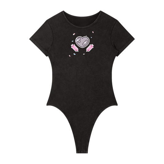 Momento Mori Women's Mineral Wash Crewneck Bodysuit