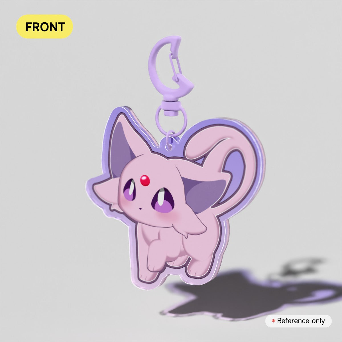 Chibi Espeon/Psychic Cat || Pokemon Inspired Colored Edge Acrylic Keychains