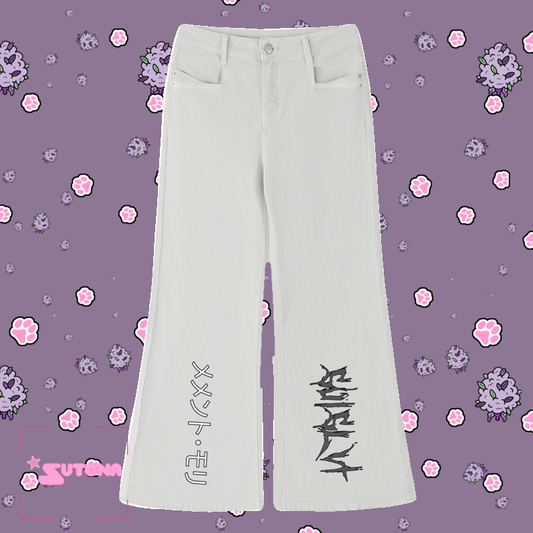 Momento Mori Women's Vintage Wash Flared Leg Jeans