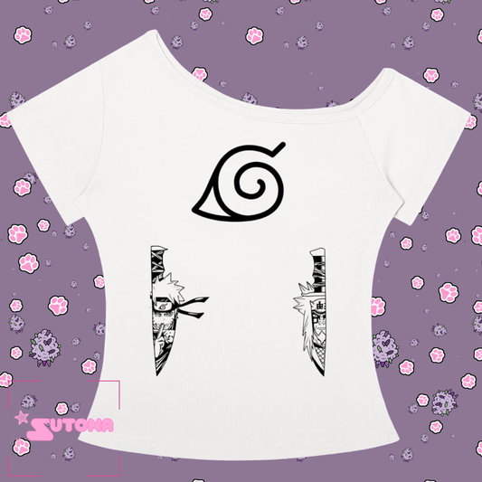 Naruto Uzumaki Jiraiya Pervy Sage Hidden Leaf Women’s Off-the-Shoulder T-Shirt