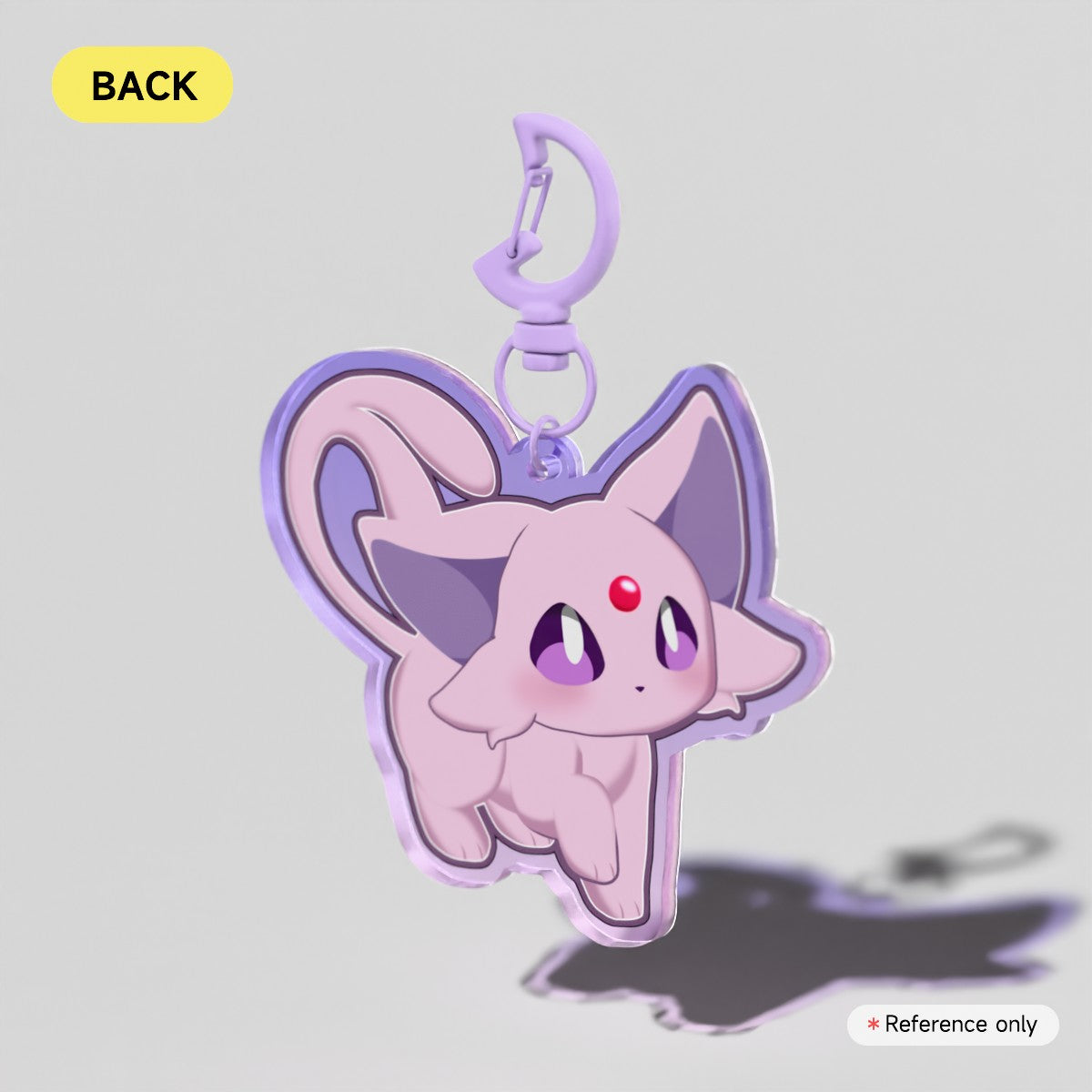 Chibi Espeon/Psychic Cat || Pokemon Inspired Colored Edge Acrylic Keychains